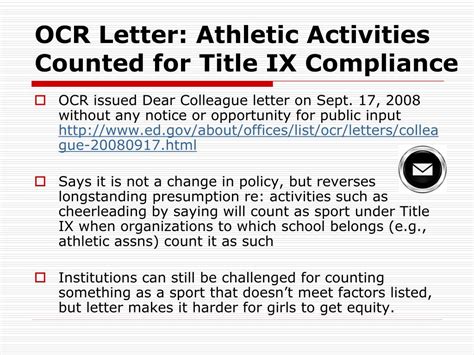 If you're emailing a return to, your cover letter will certainly deliver the initial it s essential in the early sections of your cover letter that you refer to the job, its title, and also the firm in some form. PPT - Title IX Coordinator Training PowerPoint ...