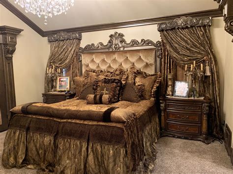 Elegant wood luxury bedroom sets. Elegant Draperies and Luxury Bedding | Elegant draperies ...