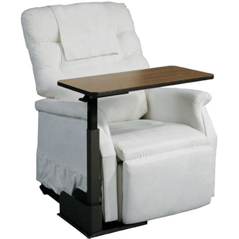 Lift chairs are chairs that feature a powered lifting mechanism that pushes the entire chair up from its base and so assists the user to a standing position. Drive Medical Deluxe Seat Lift Chair Overbed Table at ...