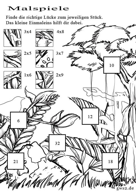 Themen in mathe in der 1. Logiktest für Kinder - Natur zum Ausmalen