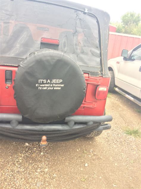 This jeep tire cover : funny