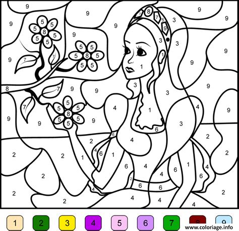 Seul l'usage privé du copiste ou l'usage pédagogique en classe sont autorisés, à condition de mentionner les sources.les documents et fiches à télécharger et à imprimer sont aux format pdf. Coloriage Princesse Barbie Pour Fille Par Numero Dessin ...