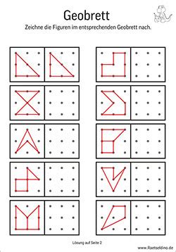 Výsledok vyhľadávania obrázkov pre dopyt geoboard. Figuren und Formen nachzeichnen | Gitterbilder für Kinder