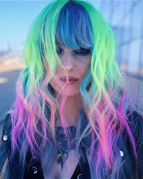 Maybe you would like to learn more about one of these? Muted Grey & Neon Rainbow Hair Color | Hair color pastel ...