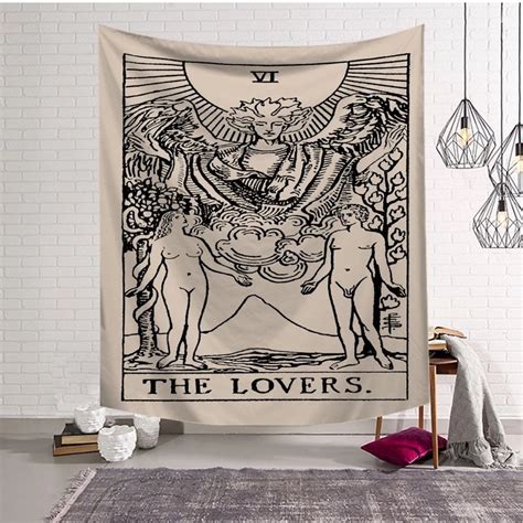 Hecate triple moon goddess of witchcraft and magick witch hekate wheel tarot card tapestry. Tapestry - The Lovers Tarot Card | The lovers tarot, Room ...