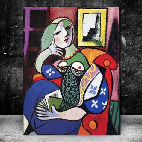 Woman With Book by Pablo Picasso Famous Painting Printed on Canvas ...