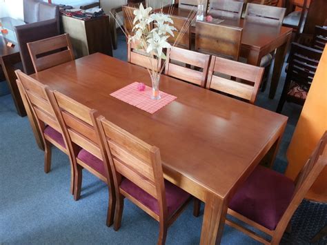 Para divertirse en casa en familia y con compañeros de aventuras prueba con echar una partida a juegos de mesa como juego para 2 personas. Juego De Comedor 8 Personas Mesa Sillas Madera Maciza ...