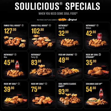 Browse through marrybrown (super one) menu and hundreds more on foodpanda. Chicken Licken Menu Prices & Specials