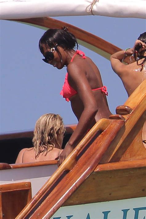 Naomi campbell continues to be a formidable force in the world of fashion, and has used her success to establish herself as an entrepreneur whilst always helping others in need through her charity work. NAOMI CAMPBELL in Bikini at a Boat in Kenya - HawtCelebs