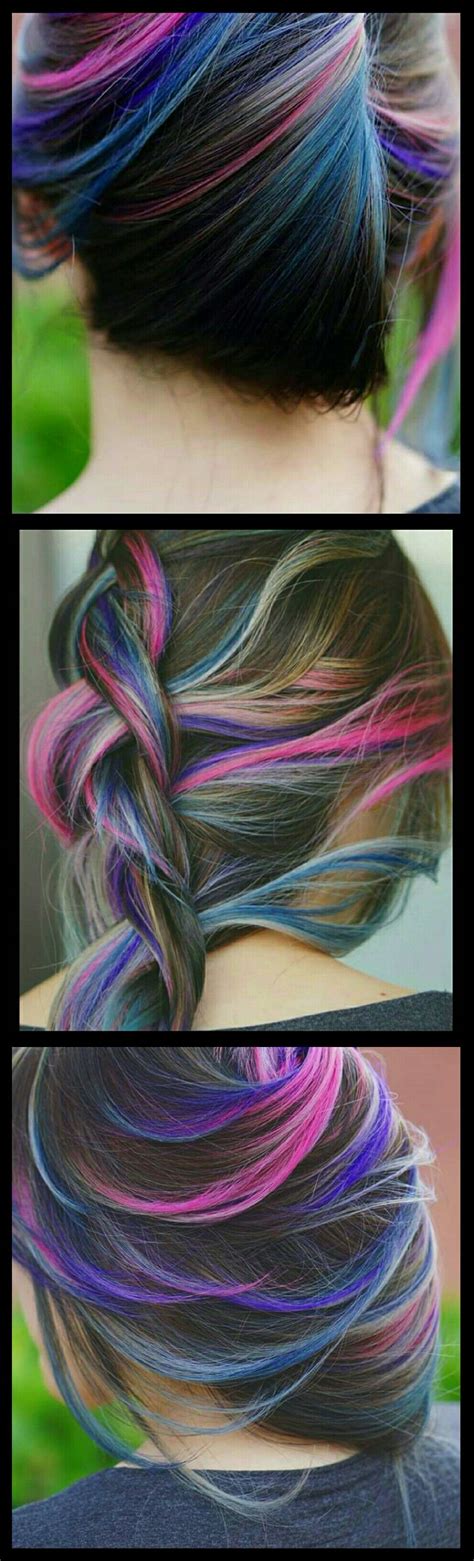 It's mostly muted denim blue, gray, and violet under tones, with a and accent pop in bright blue royal blue is always in style when looking for a balayage for asian hair. Pink blue streak dyed hair inspiration @alix_maya … (With ...