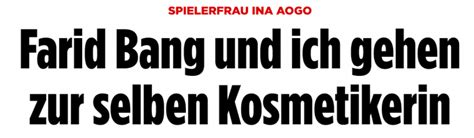 Check spelling or type a new query. Ina Aogo über Farid Bang: Man kennt sich vom Kosmetiker ...