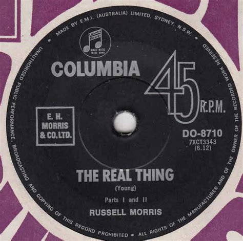 The original, best, or most…. Russell Morris - The Real Thing | Releases | Discogs