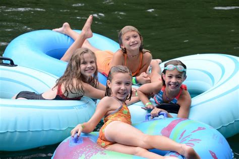 Water sports, horseback riding, rifle marksmanship, archery, tennis. tube girls - Camp Illahee Girls Summer Camp