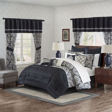 Since your bed is usually the focal point of the room, looking for a cozy. Details about 24pc Black Damask Complete Bedroom in a Bag ...