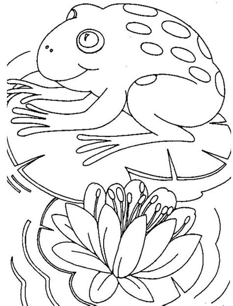 Also you can search for other artwork with our tools. Big Frog Sitting Comfortably On Lily Pad Coloring Page ...