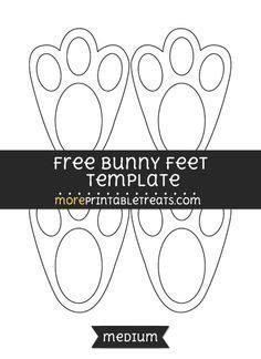Easter bunny face printable ; Free Bunny Feet Template - Medium | Easter bunny ...
