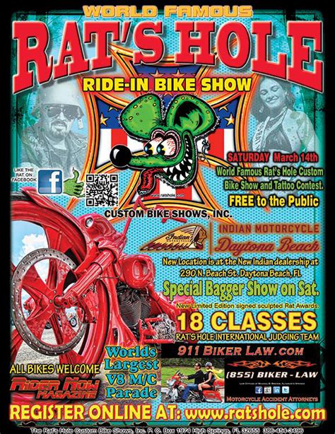 The event, which is more than just a gathering, hosts various events such as bike stunts, live music, stalls of various companies and many. THE DAYTONA BIKEWEEK RATS HOLE BIKE SHOW SCHEDULE | Iron ...