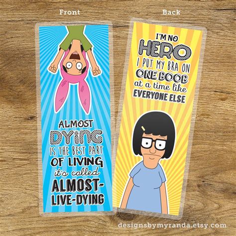 Bobs burgers quotes about love. Bookmark - Bob's Burgers Tina and Louise Belcher Inspirational Quote Cartoon | Prints, Bobs ...