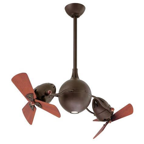 Hunter original ceiling fan double threaded down rod 12 matte black/white 3/4. Gale Series 14 in. Textured Bronze Indoor Halogen Double ...