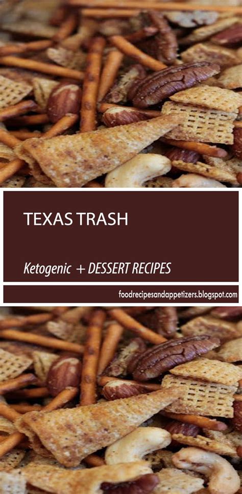 Maybe you would like to learn more about one of these? TEXAS TRASH | Dessert recipes, Chex mix recipes, Snack recipes