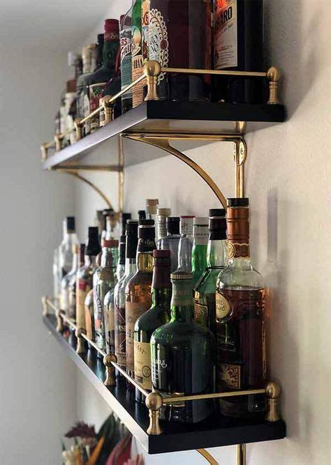 See more ideas about kitchen remodel, kitchen design, kitchen redo. Brass Gallery Rail in 2020 | Home bar designs, Bars for home, Bar shelves