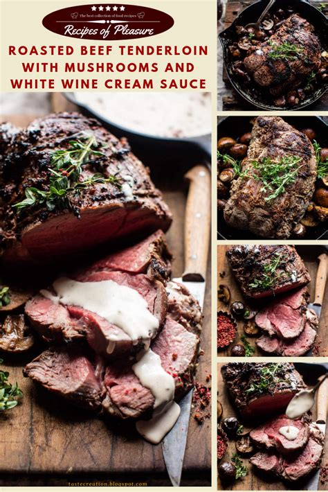 Remove the beef from the oven and cover with foil. Roasted beef tenderloin with mushrooms and white wine ...