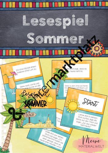 Kostenlose sommerrätsel für kinder zum ausdrucken. Lesespiel Sommer - Unterrichtsmaterial im Fach Deutsch