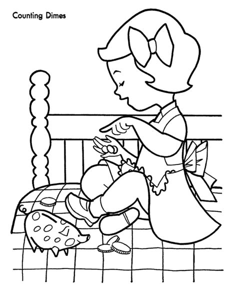 Free printable valentines day coloring pages for adults and kids. Counting Money - Christmas Shopping Coloring Page | Online ...