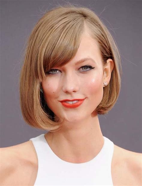 A short bob that stands out through elegance and polish and the bed hair of your dreams to keep if you have naturally thick hair, then this type of layered bob will help naturally relieve some of that angled bob haircuts are a perfect match in case you have a hair color such as the one in the picture. 20 Short Haircuts for Thick