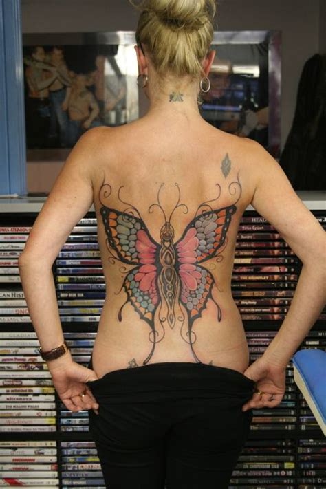 It fits on his body how often do you see a butterfly on the shoulder like that? big colored butterfly - placement | Butterfly back tattoo ...