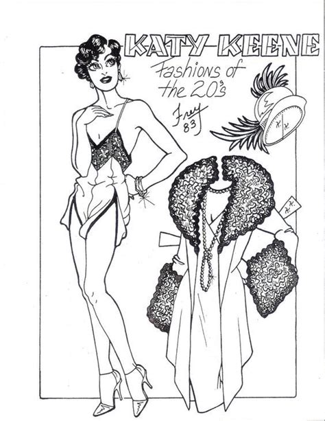 Download all the pages and create your own coloring book! Katy Keene fashions of the 1920's 1983 paper doll sheets ...