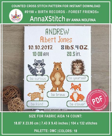 Find owl cross stitch pattern from a vast selection of embroidery & cross stitch. Baby birth announcement cross stitch pattern by ...