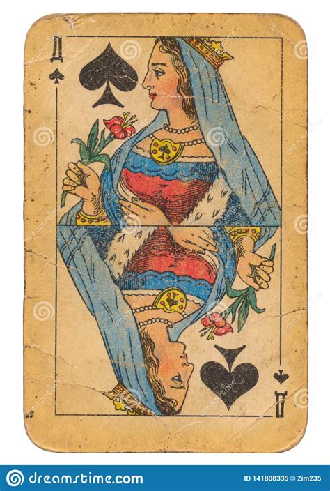 Aces and 2s are 20 points. Queen Of Spades Old Grunge Soviet Style Playing Card Stock ...