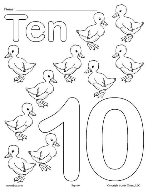 Instead of using dot markers, use small pieces to place on top of. Printable Animal Number Coloring Pages - Numbers 1-10 | Numbers preschool, Coloring pages ...