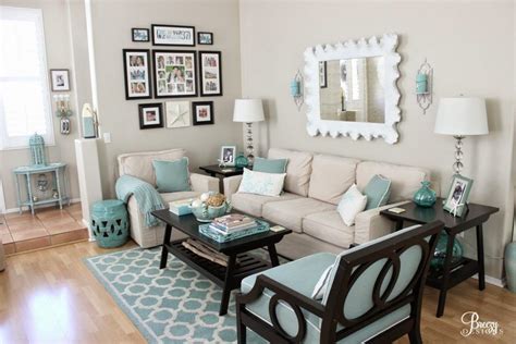 The color scheme of your living room can be showcased in many different furniture pieces and displayed artwork. bathroom, Gray And Turquoise Living Room Decorating Ideas Dorancoins Com Yellow Good In Monoch ...