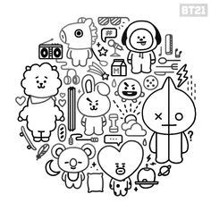 234 tata bt21 3d models. Image result for bt21 coloring pages | V in 2019 | Bts ...