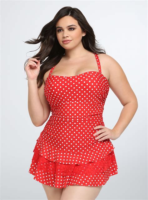 Buy the best and latest nylon dress on banggood.com offer the quality nylon dress on sale with worldwide free shipping. Polka Dot Flounce One-Piece Swimsuit | Plus size swimwear ...