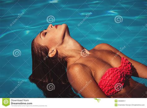 They also allow for developing balance and coordination in younger children. Pleasure in water stock image. Image of hair, female ...