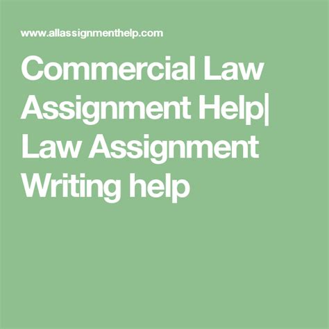 The term assignment law is used in the law of real estate and in the law of contracts. Commercial Law Assignment Help| Law Assignment Writing ...
