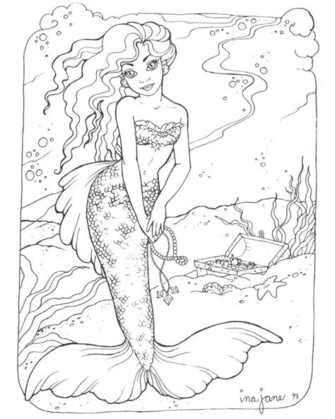 Paint pictures by tap or with pencil. Adult Coloring Pages Mermaid - Coloring Home