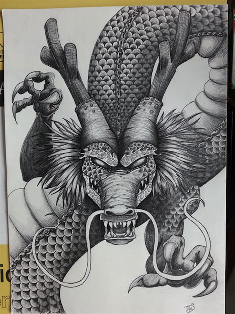 Thegodzio on twitter today majin vegeta sketch. Shenron The Dragon God of Dragon Ball (pencil) by The ...