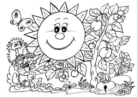Adorable spring coloring sheet featuring bees and flowers. Spring Flower Coloring Pages at GetDrawings | Free download
