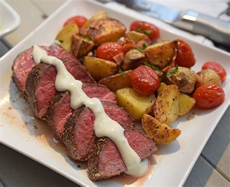 Place beef on a broiler pan. Reverse seared beef tenderloin with gorgonzola cream sauce ...