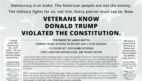 You have to wait for answers to. Sign onto the letter from General Mattis, former Trump ...