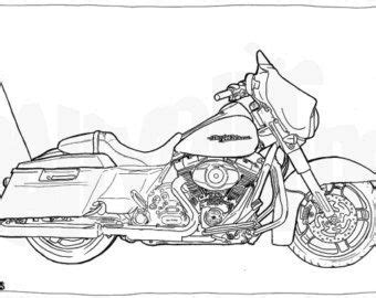 The motorcycle is available in several different colors: Harley Davidson Street Glide Colouring Page - Motorcycle ...