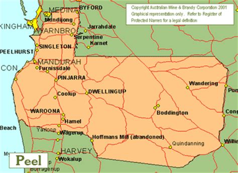 The peel region is one of the nine regions of western australia. Peel Wine Region