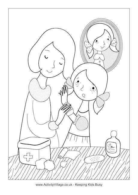 For kids who wish to do more than merely color you have the ability to find a series of curios george worksheets at partysupplieshut.com. Little Girl Needs First Aid Colouring Page | Brownie girl ...