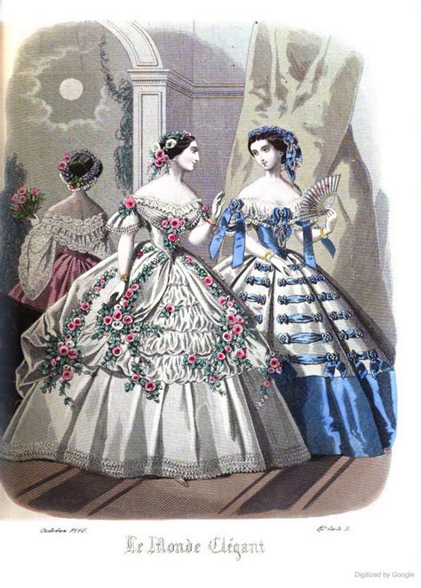 Trade data on le monde fashion ltd. Le Monde Elegant 1860 October | Fashion illustration ...
