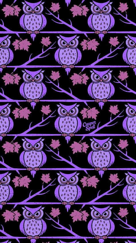 Our database has everything you'll ever need, so enter & enjoy ;) Night Owls Pattern by Casper Spell | Owl wallpaper iphone, Owl wallpaper, Halloween wallpaper iphone