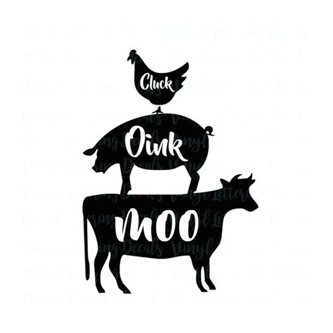 Silhouette set farm animal cow pig chicken with name. Pin on Crafts